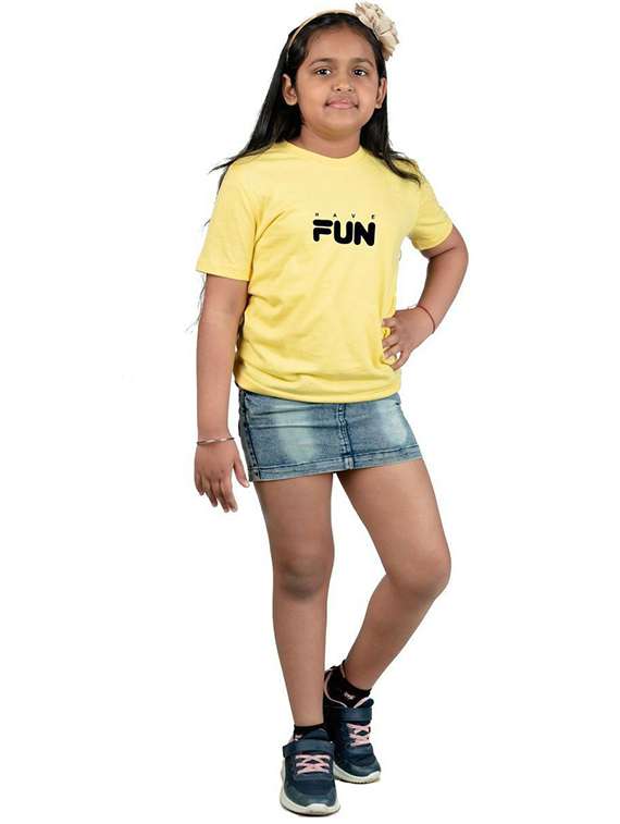 kids unisex yellow typographic tee - 20536153 -  Standard Image - 3