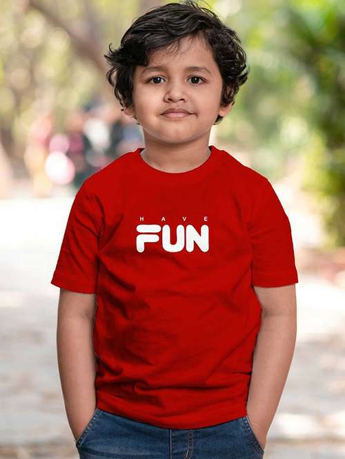 red cotton blend tee - 20536155 -  Standard Image - 0