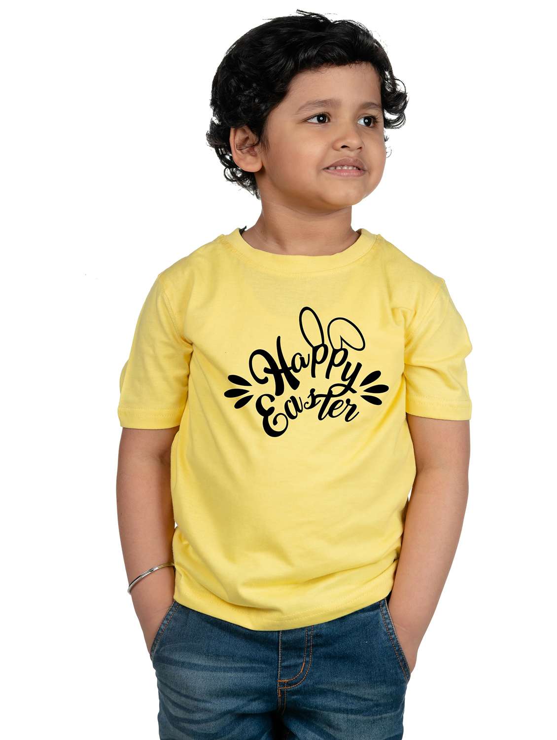 boys round neck chest printed t-shirt