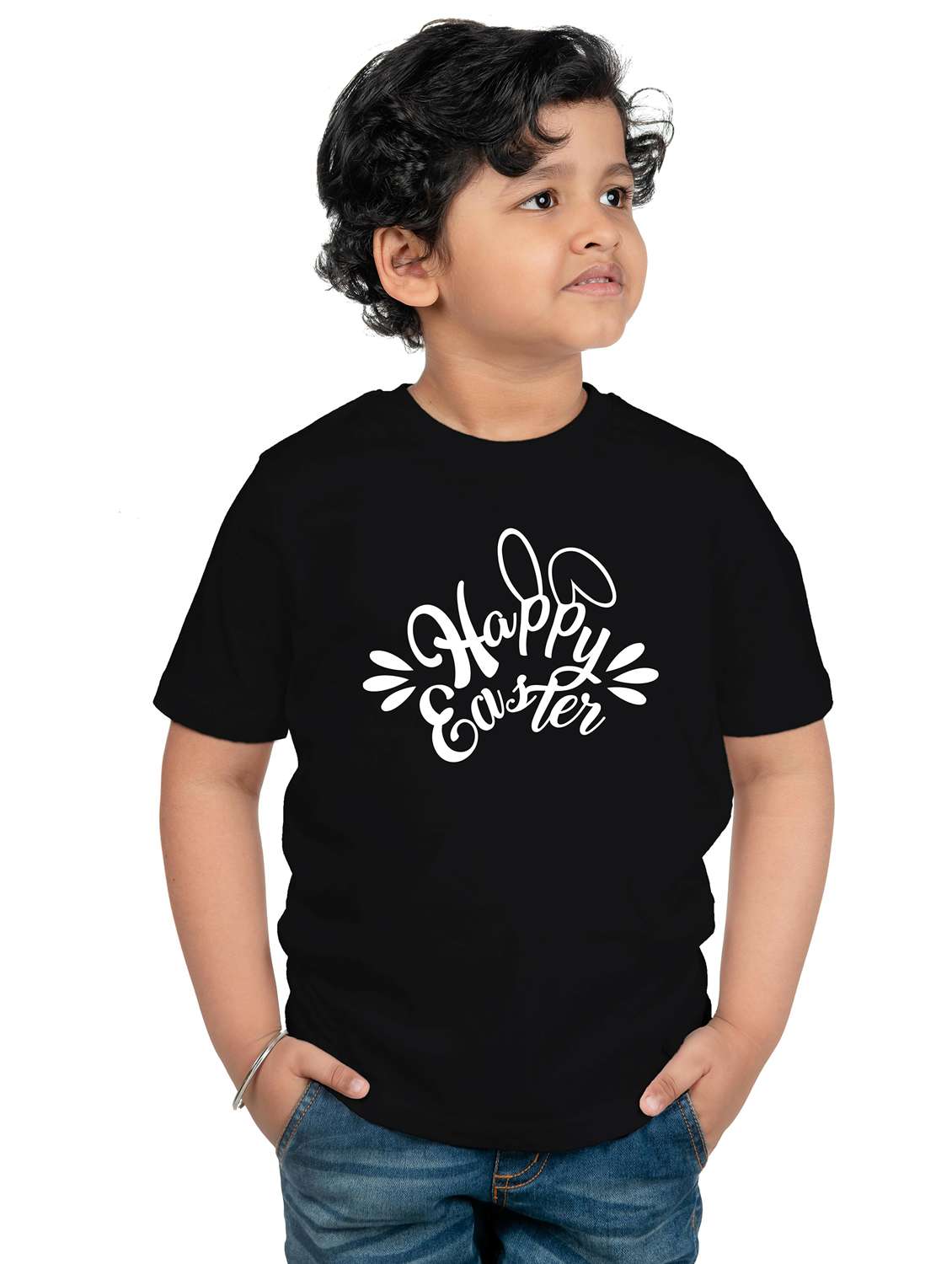 boys round neck chest printed t-shirt