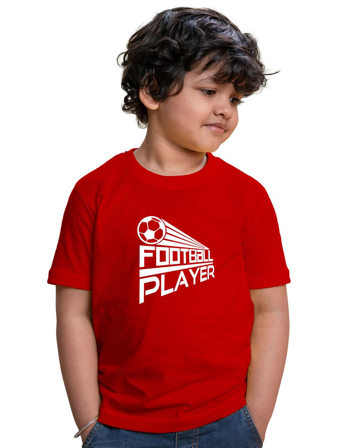 boys round neck front printed t-shirt