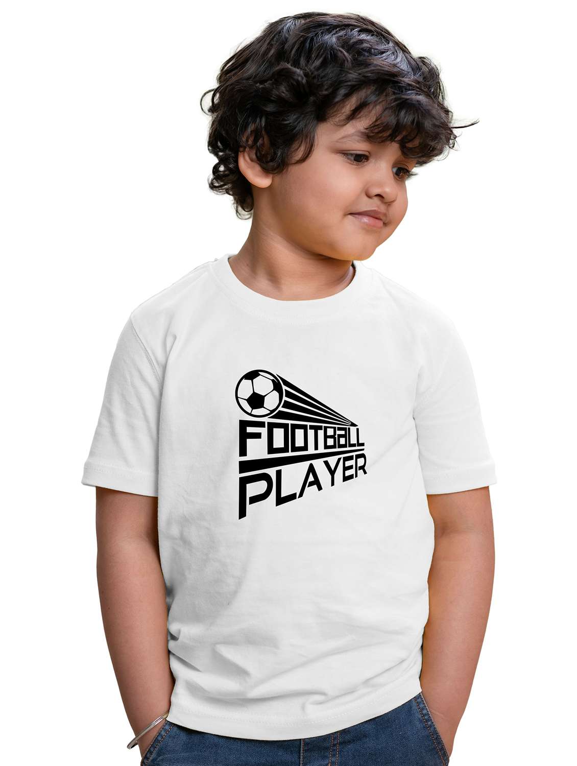 boys round neck front printed t-shirt