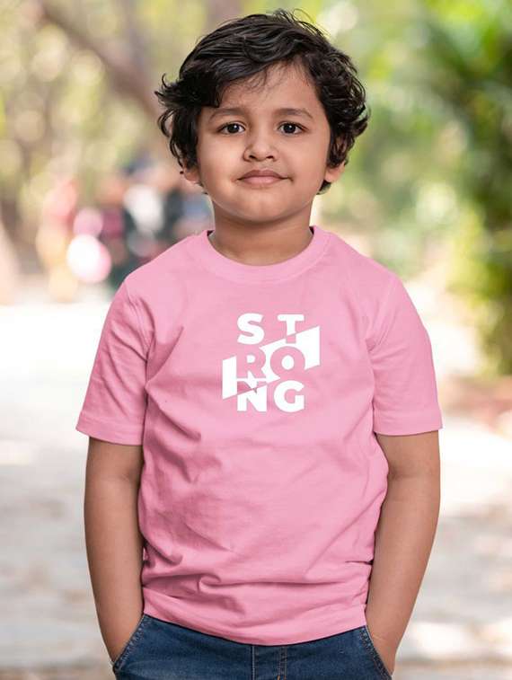 boys round neck chest printed t-shirt