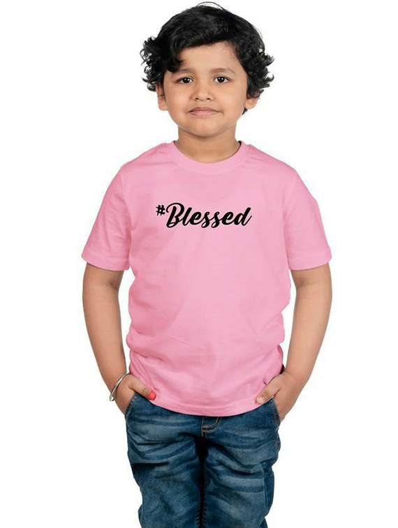 boys round neck chest printed t-shirt