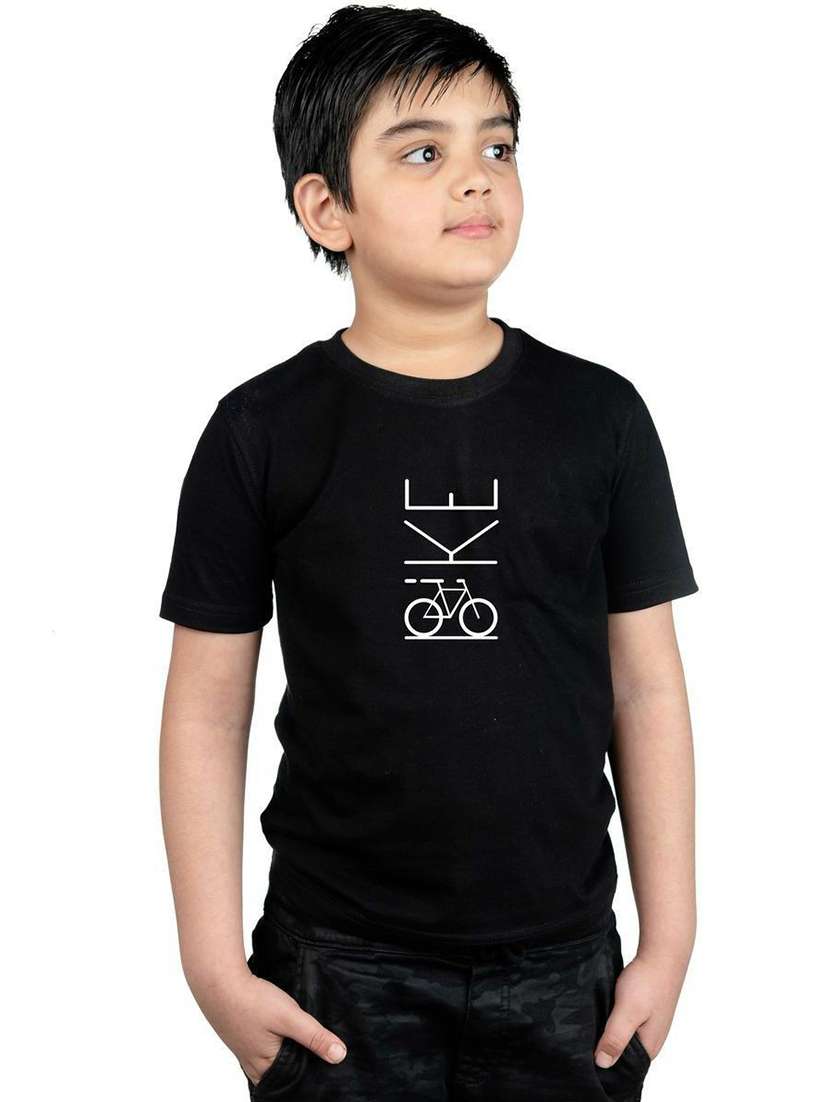 boys round neck chest printed t-shirt