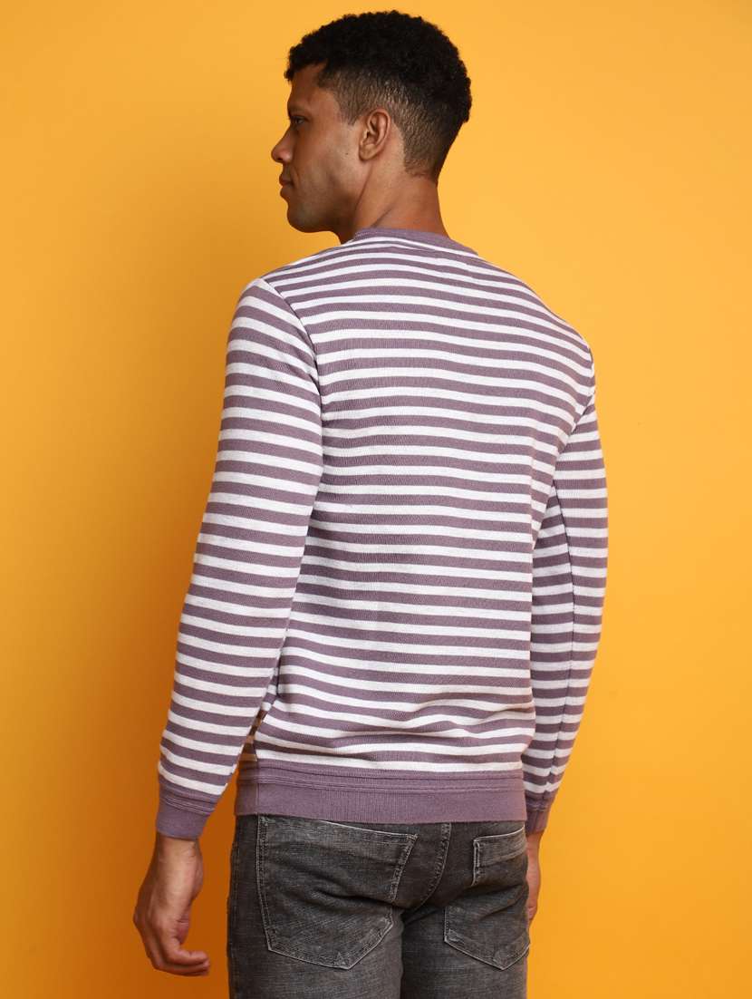 men striped long sleeve regular fit pullover  - 20536523 -  Standard Image - 3