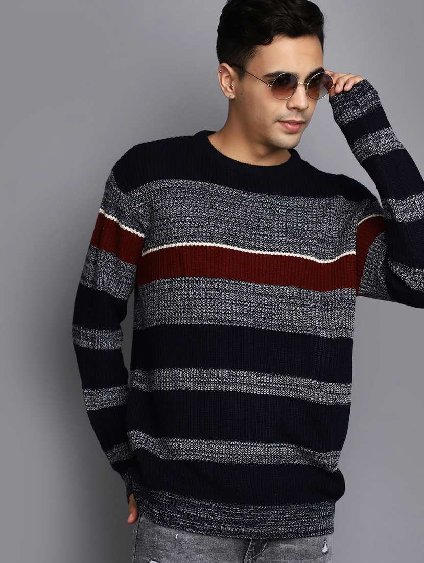 men multi colored striped pullover - 20536529 - Standard Image - 3