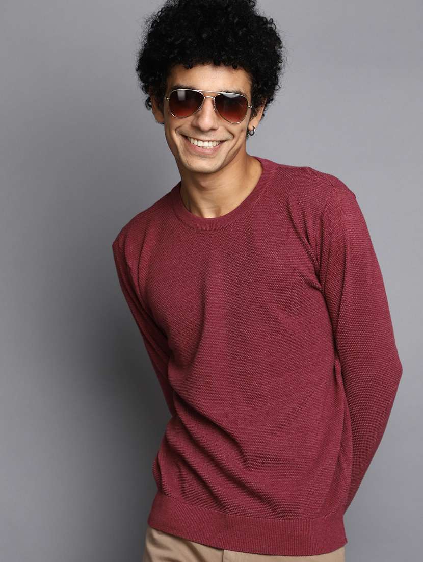 men solid crew neck pullover - 20536541 -  Standard Image - 3