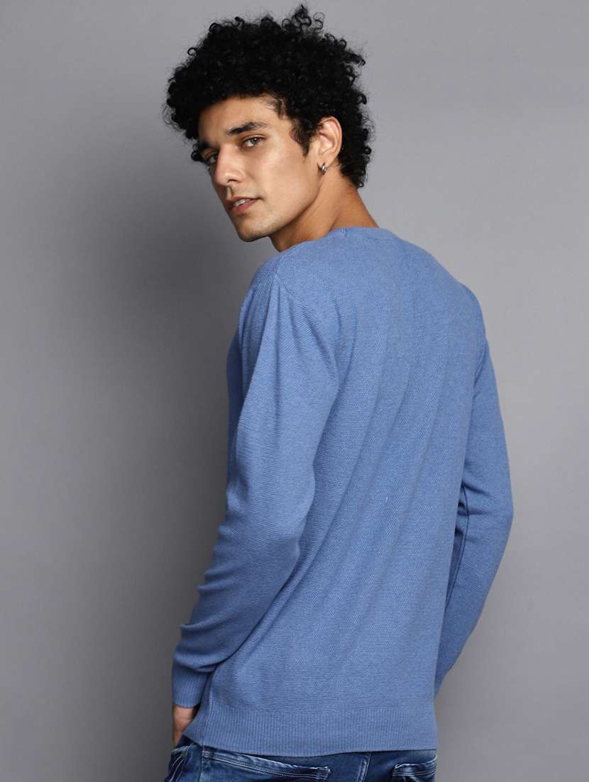 men solid crew neck pullover - 20536544 -  Standard Image - 3