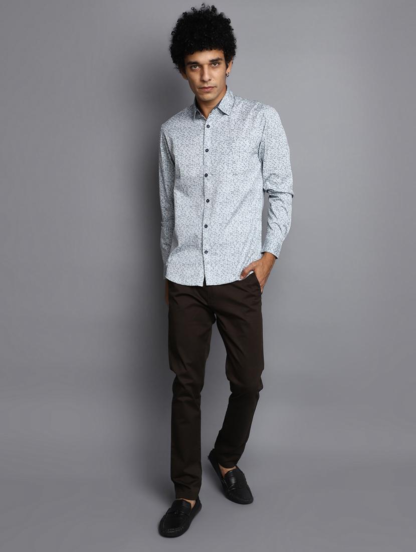 men dark brown cotton chino trouser - 20536627 - Standard Image - 3