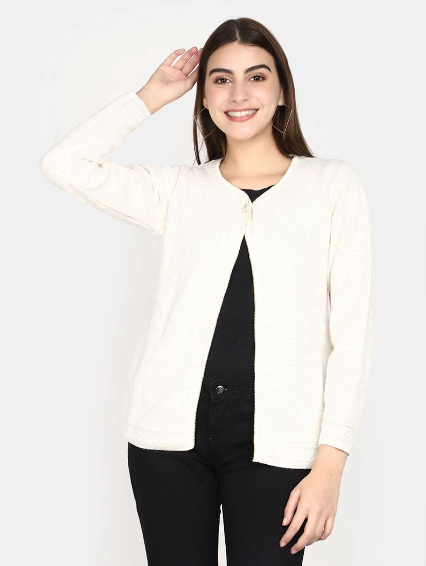women long sleeved solid cardigan
