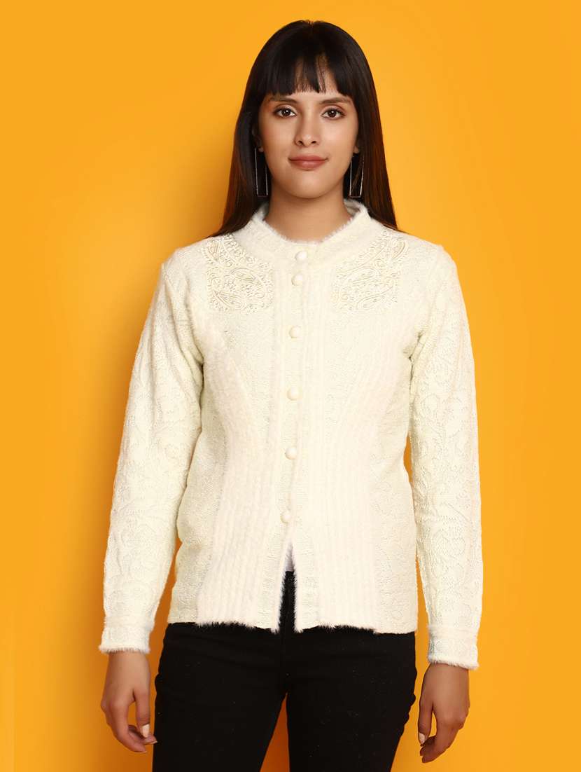 women  yellow long sleeves cardigans