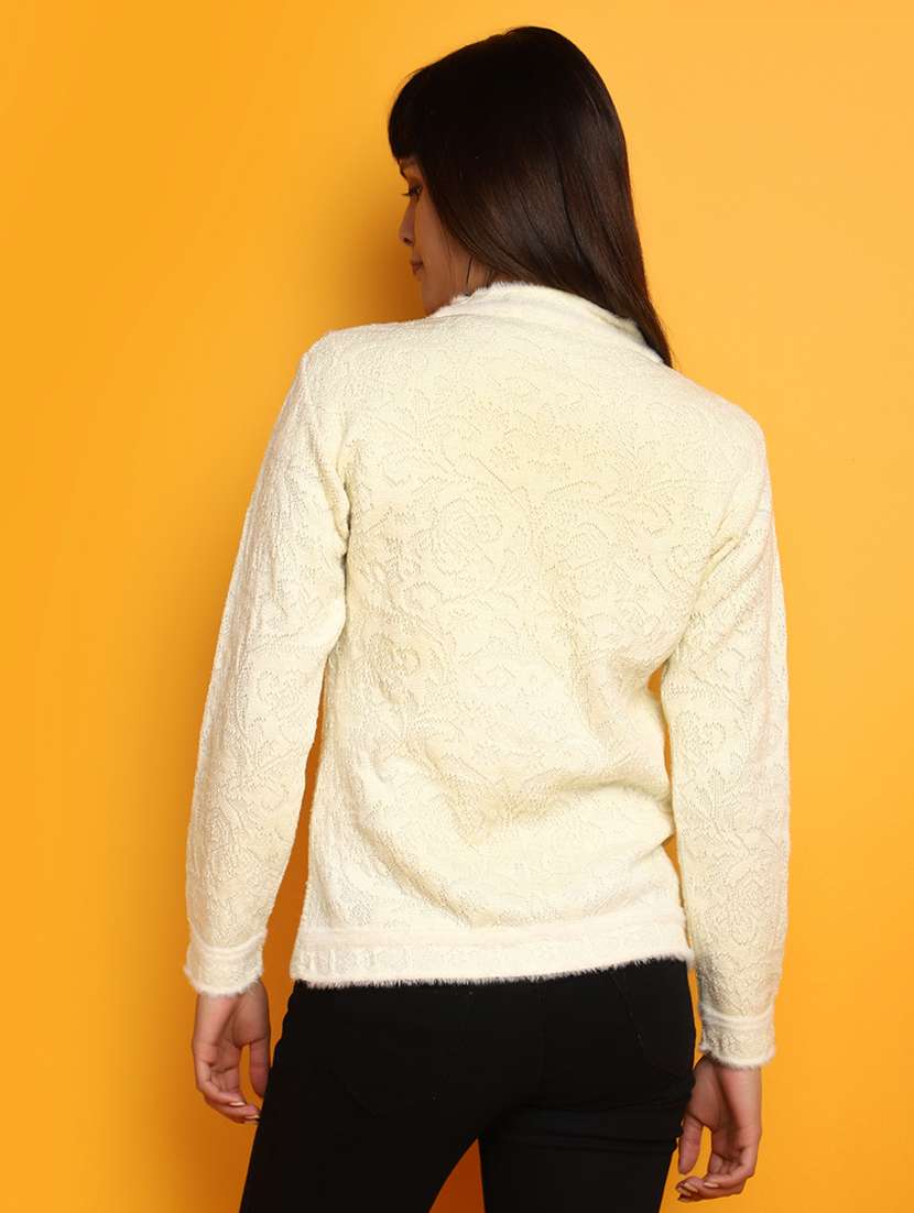 women  yellow long sleeves cardigans - 20536661 -  Standard Image - 3