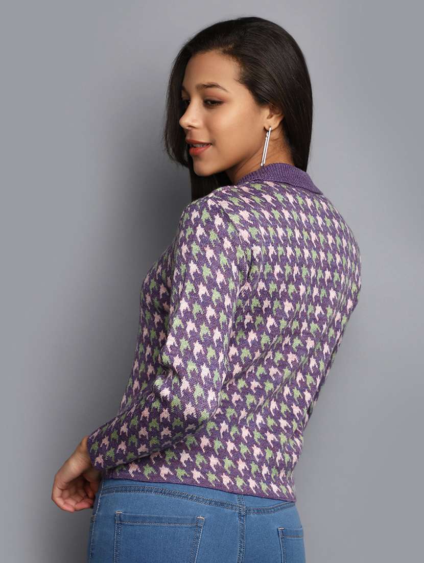purple acrylic cardigan - 20536679 -  Standard Image - 3