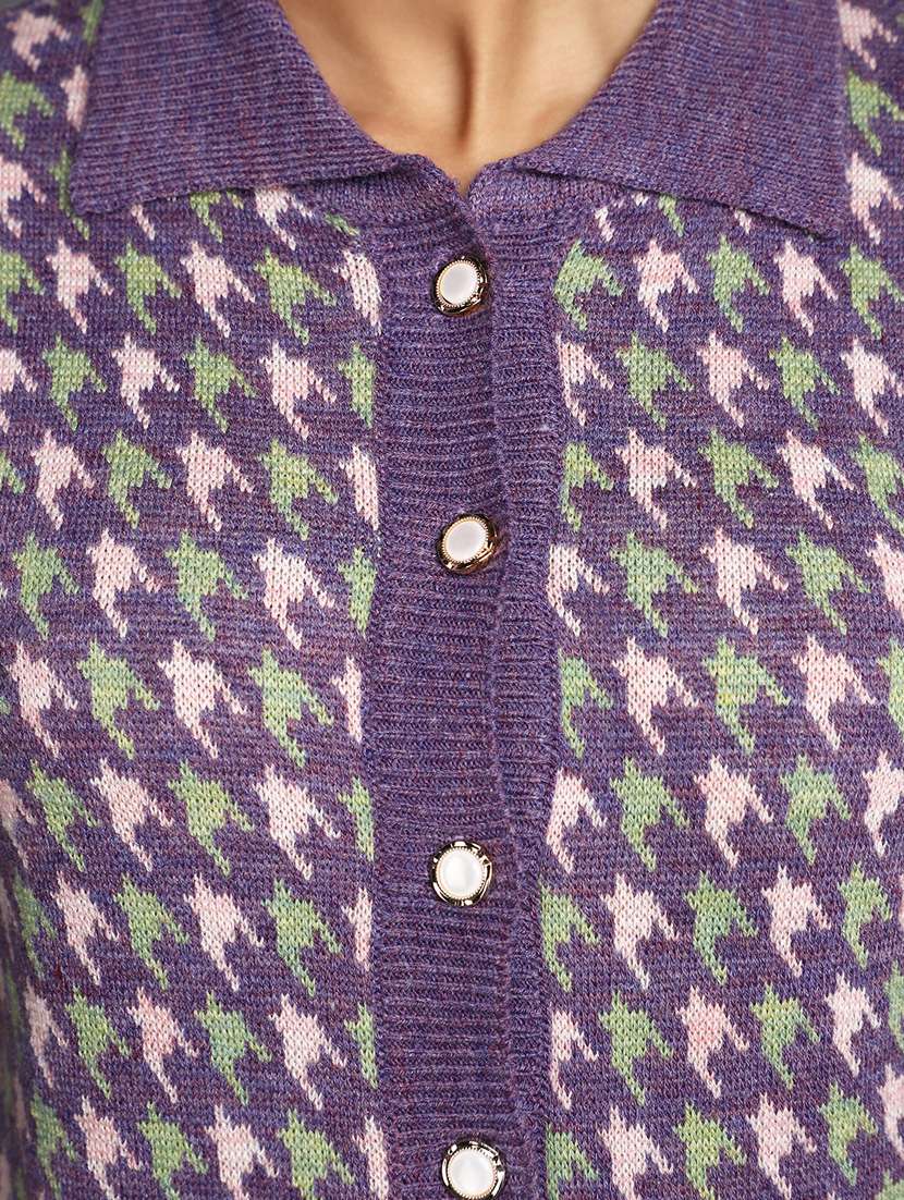 purple acrylic cardigan - 20536679 -  Standard Image - 5