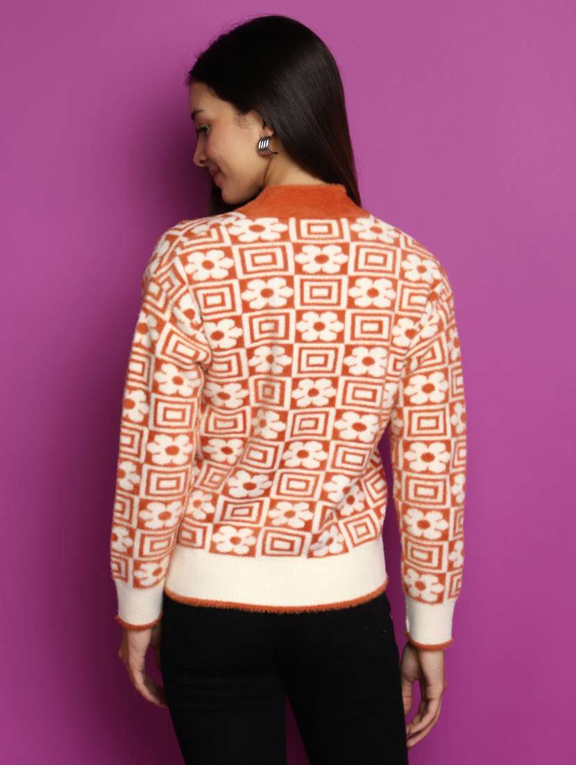 rust acrylic cardigan - 20536682 -  Standard Image - 3