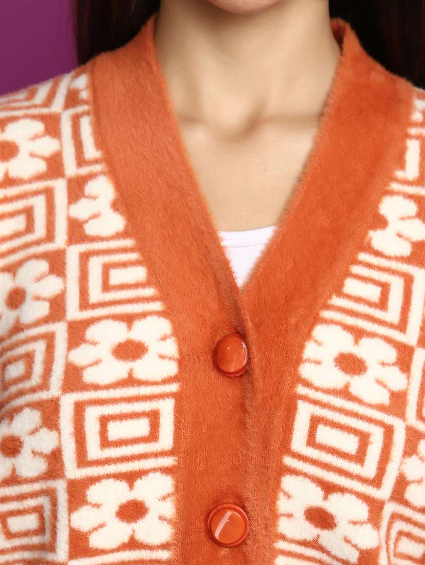 rust acrylic cardigan - 20536682 -  Standard Image - 5