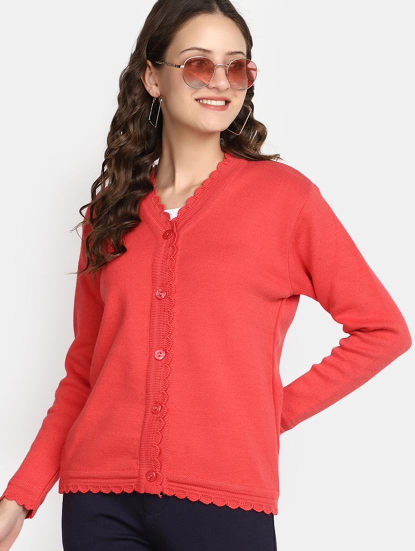 orange acrylic cardigan - 20536701 - Standard Image - 3