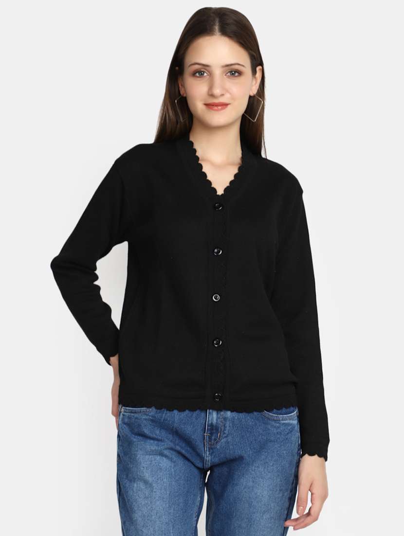 women's black acrylic cardigan - 20536702 -  Zoom Image - 0