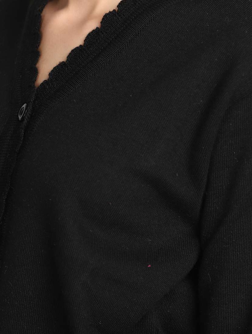 women's black acrylic cardigan - 20536702 - Standard Image - 5
