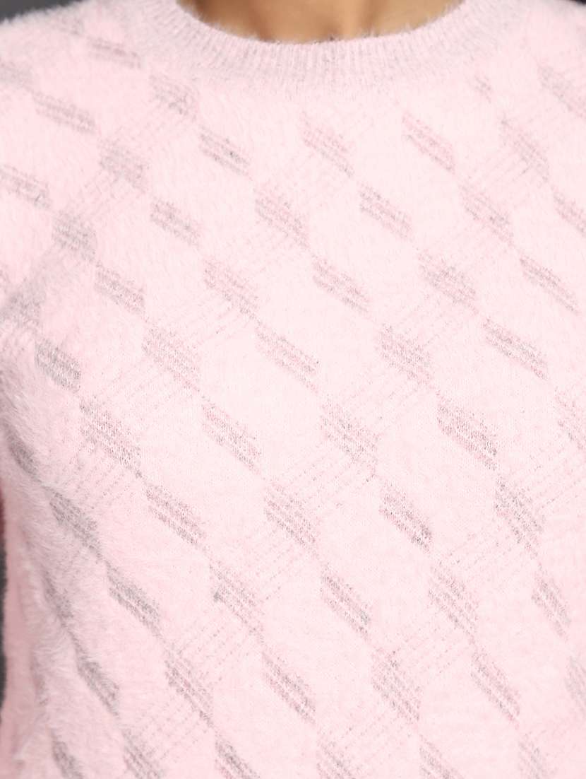 women checkered long sleeve pullover - 20536703 -  Standard Image - 5