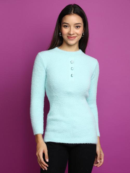 women self design long sleeve pullover - 20536705 - Standard Image - 0