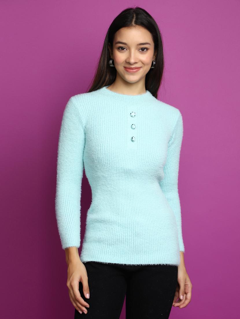 women self design long sleeve pullover - 20536705 - Zoom Image - 0