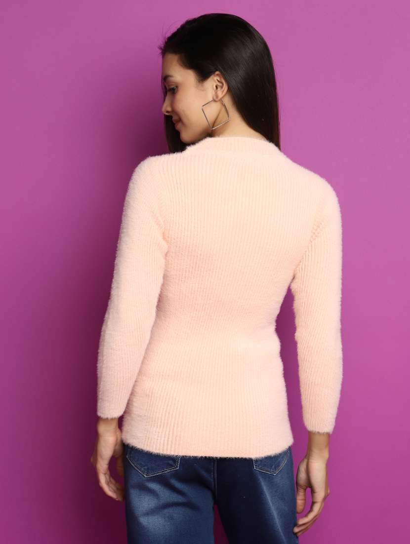 women long sleeved solid pullover - 20536706 - Standard Image - 3