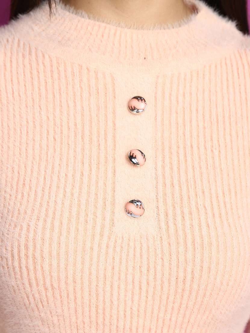 women long sleeved solid pullover - 20536706 - Standard Image - 5