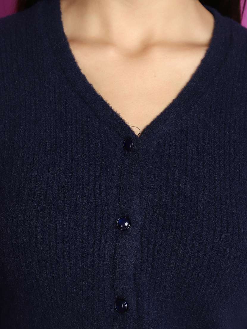 women solid long sleeves cardigan - 20536728 -  Standard Image - 5