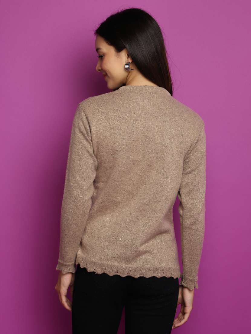 women beige long sleeves cardigans - 20536729 - Standard Image - 3