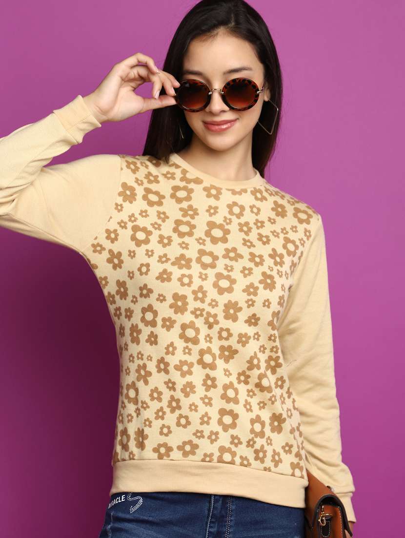 women long sleeved floral pullover - 20536731 -  Standard Image - 3