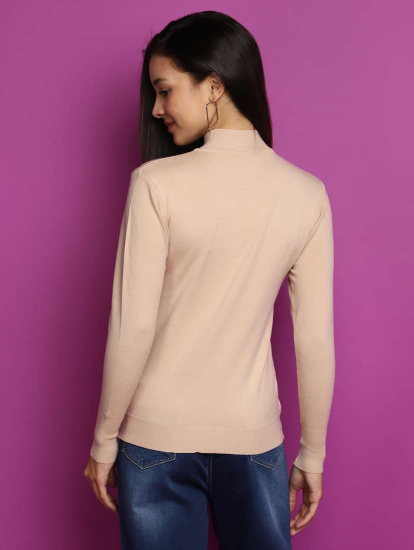 women beige solid pullover - 20536732 -  Standard Image - 3