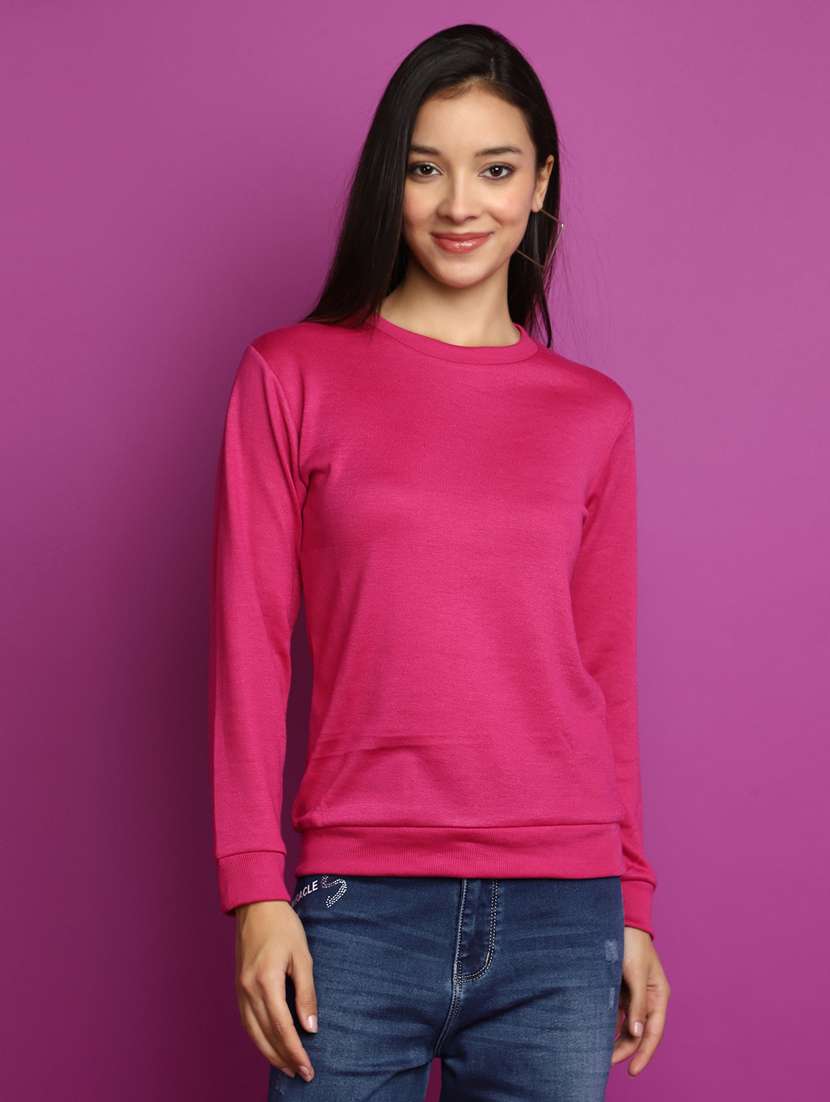women long sleeved solid pullover - 20536735 -  Zoom Image - 0