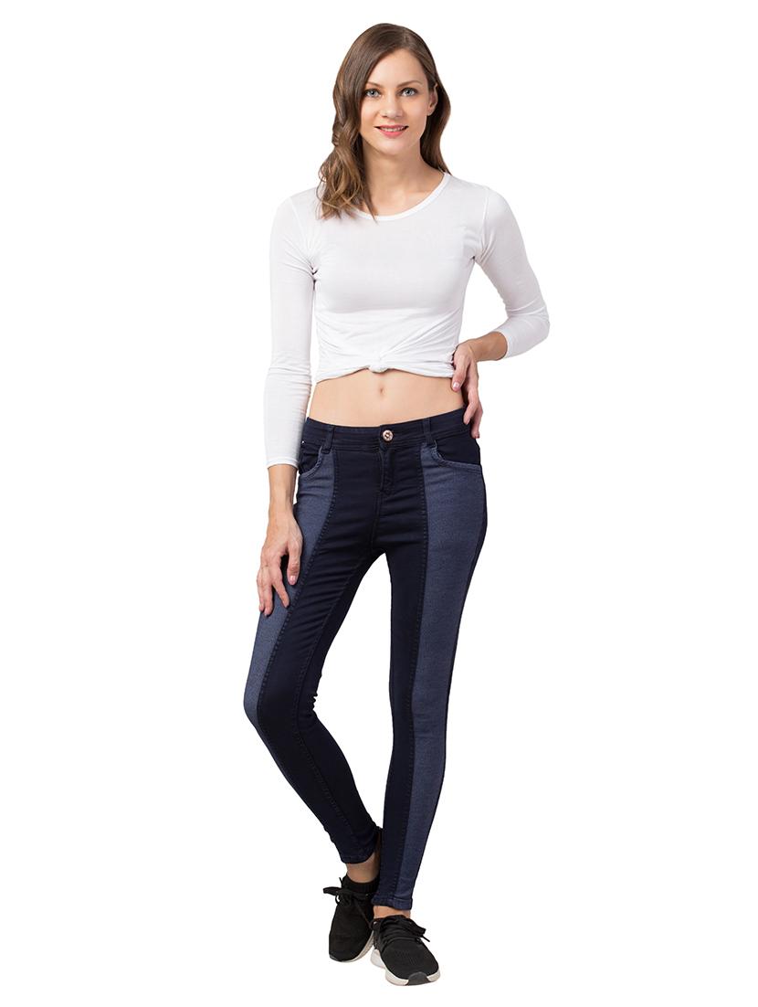 women's color block slim fit jeans - 20537530 - Standard Image - 3