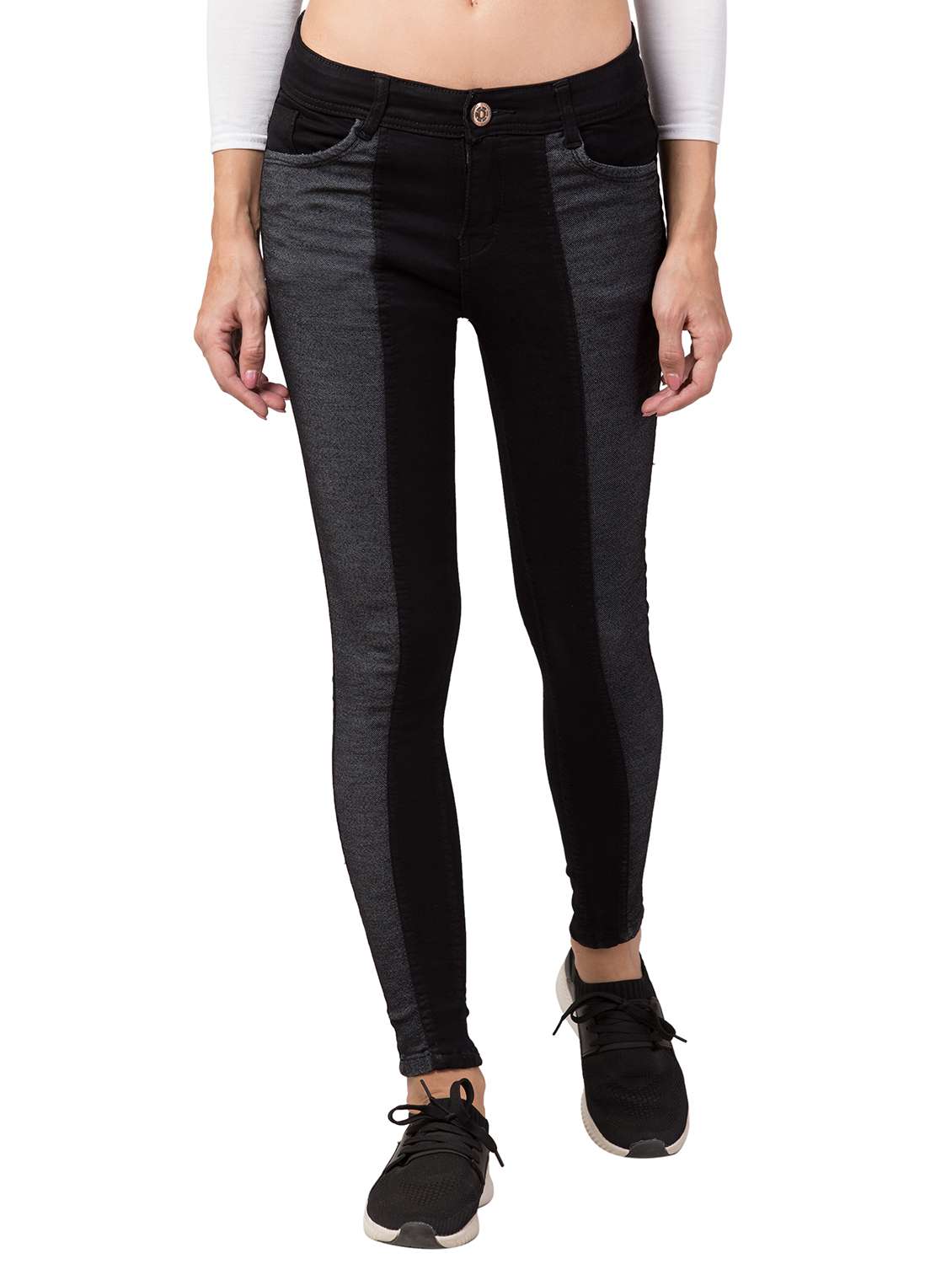 women's color block slim fit jeans - 20537531 -  Zoom Image - 0