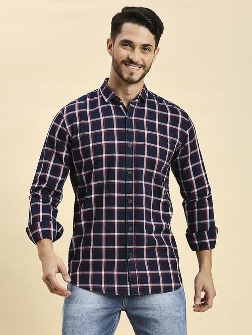 men checkered collared casual shirt - 20537533 -  Standard Image - 0