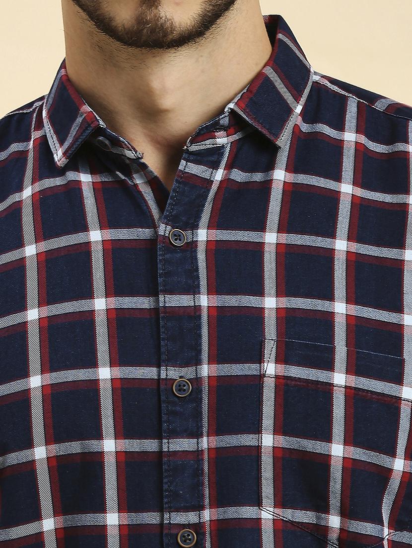 men checkered collared casual shirt - 20537533 - Standard Image - 5