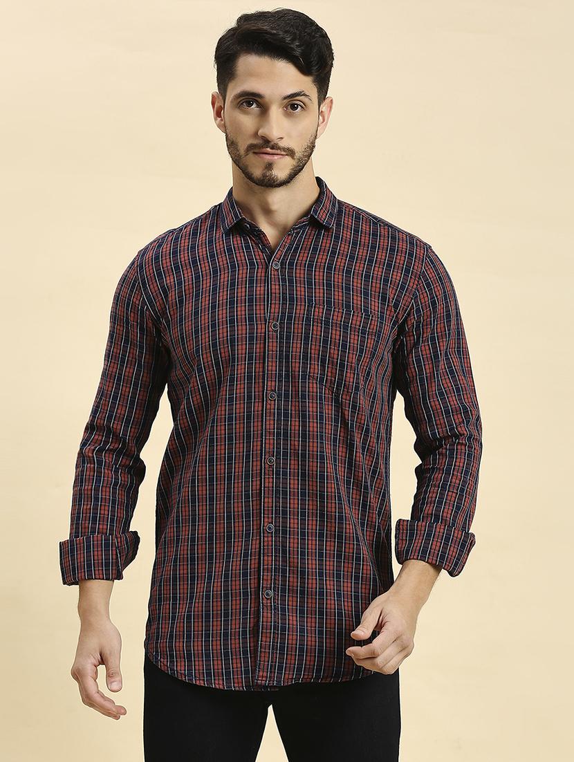 men checkered collared casual shirt - 20537538 - Zoom Image - 0