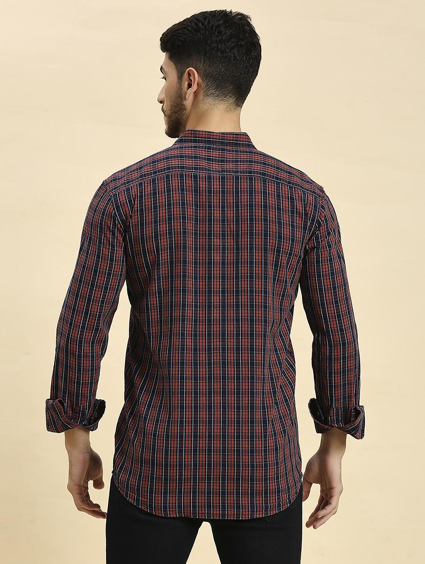 men checkered collared casual shirt - 20537538 - Standard Image - 3