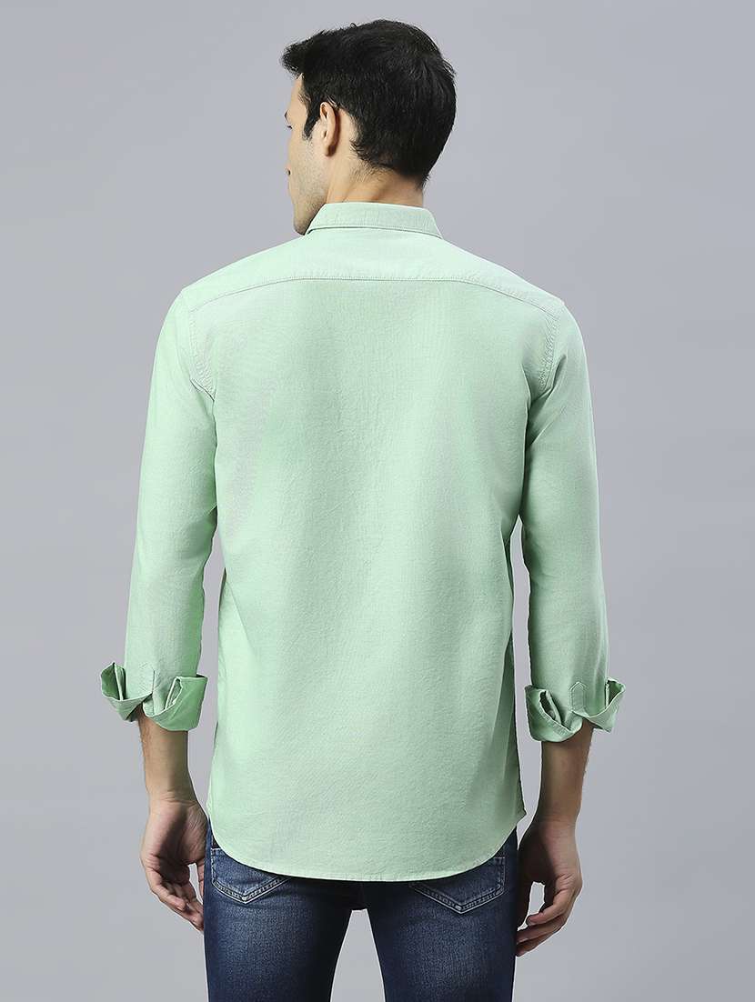 men solid collared casual shirt - 20537539 - Standard Image - 3