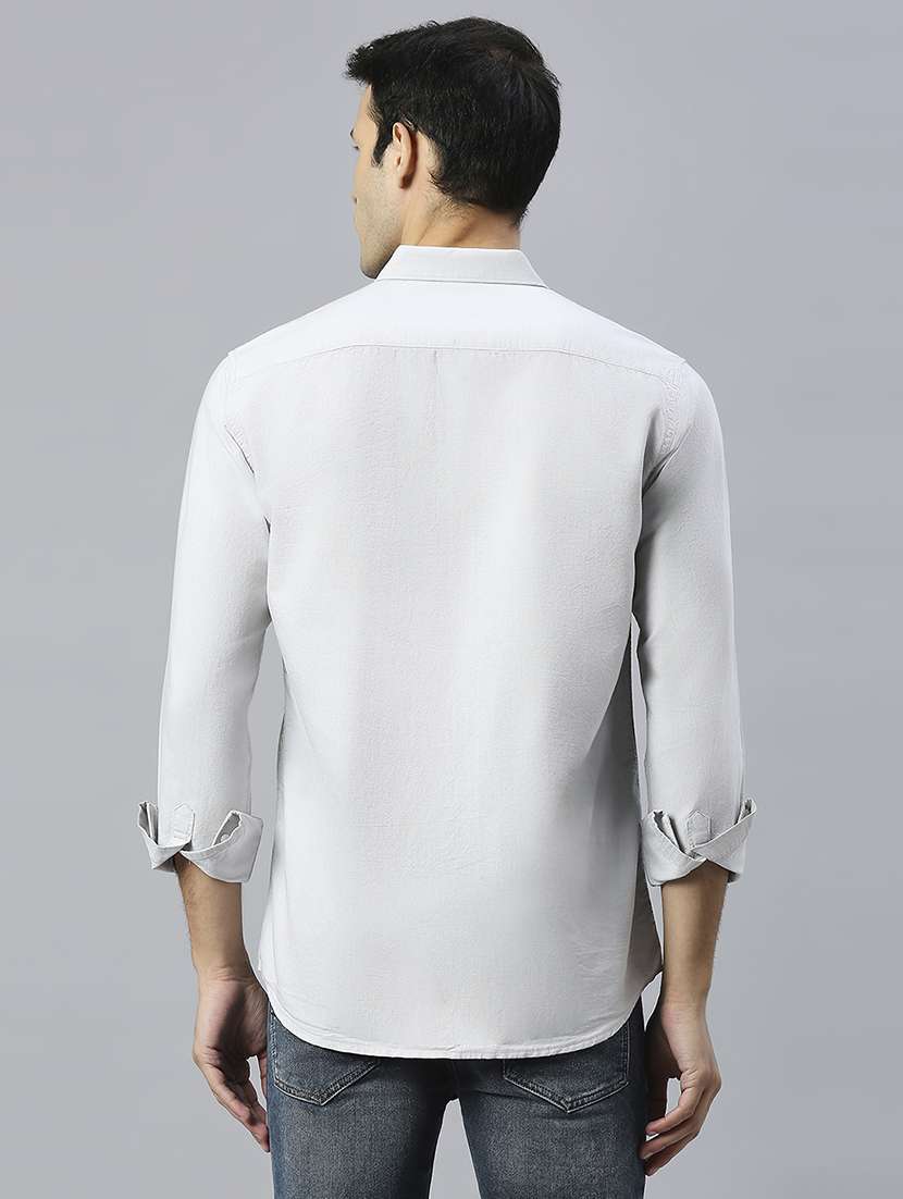 men solid collared casual shirt - 20537540 -  Standard Image - 3