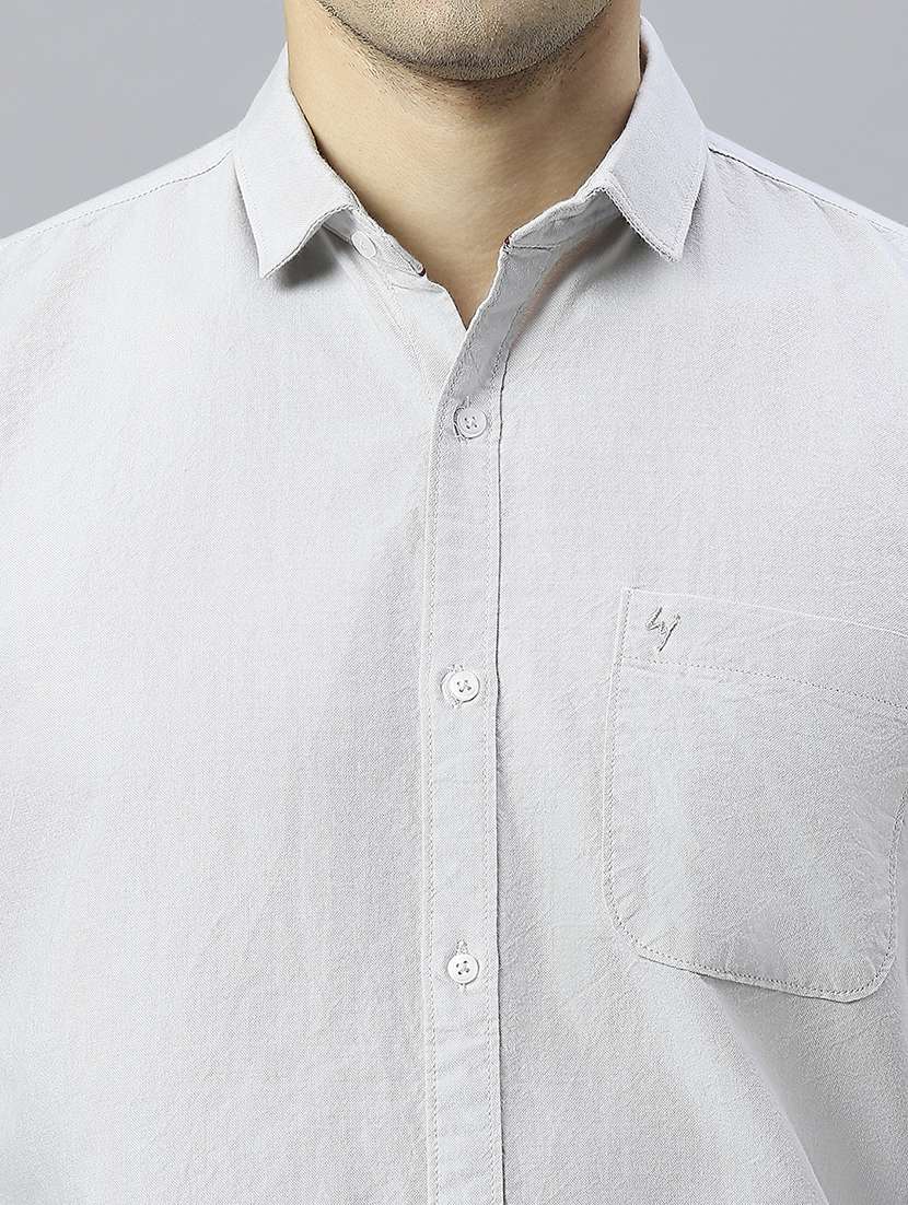 men solid collared casual shirt - 20537540 -  Standard Image - 5