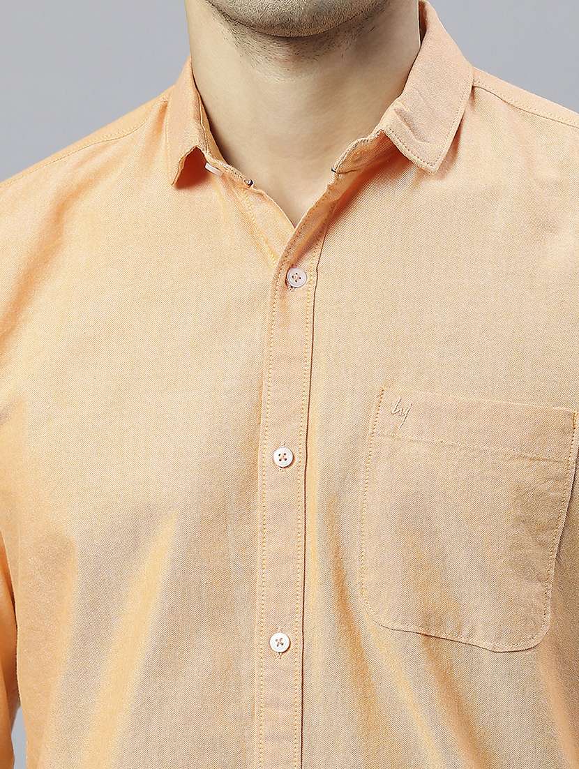 men solid collared casual shirt - 20537543 -  Standard Image - 5