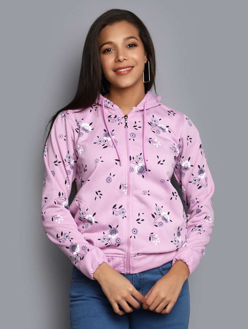 women long sleeved floral printed sweatshirt - 20537557 -  Zoom Image - 0