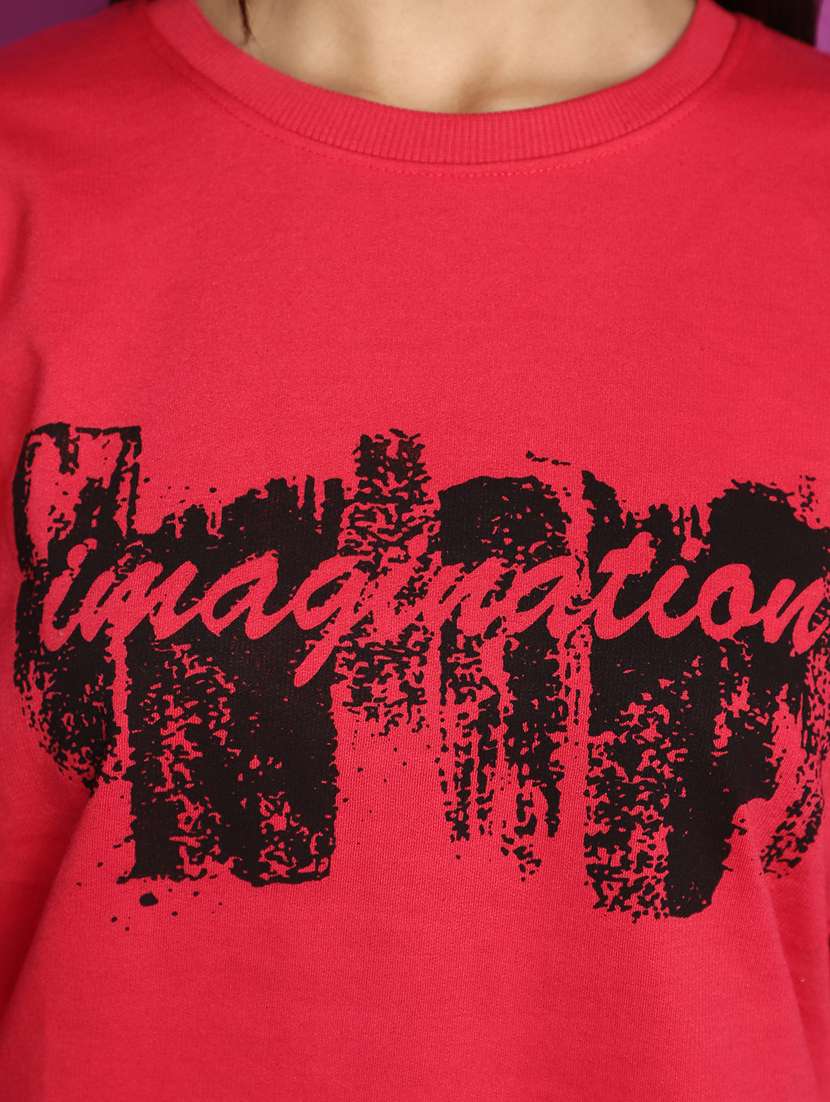 women chest print long sleeve sweatshirt - 20537584 -  Standard Image - 5