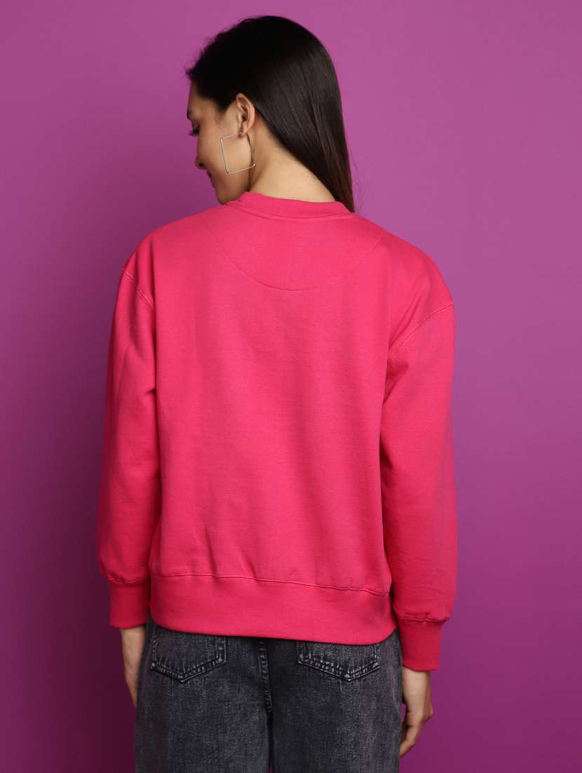 women long sleeved chest printed sweatshirt - 20537587 - Standard Image - 3