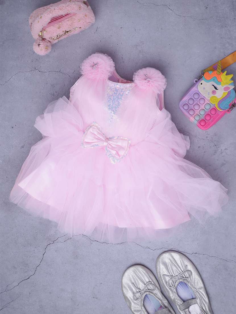 girls round neck sleeveless frock