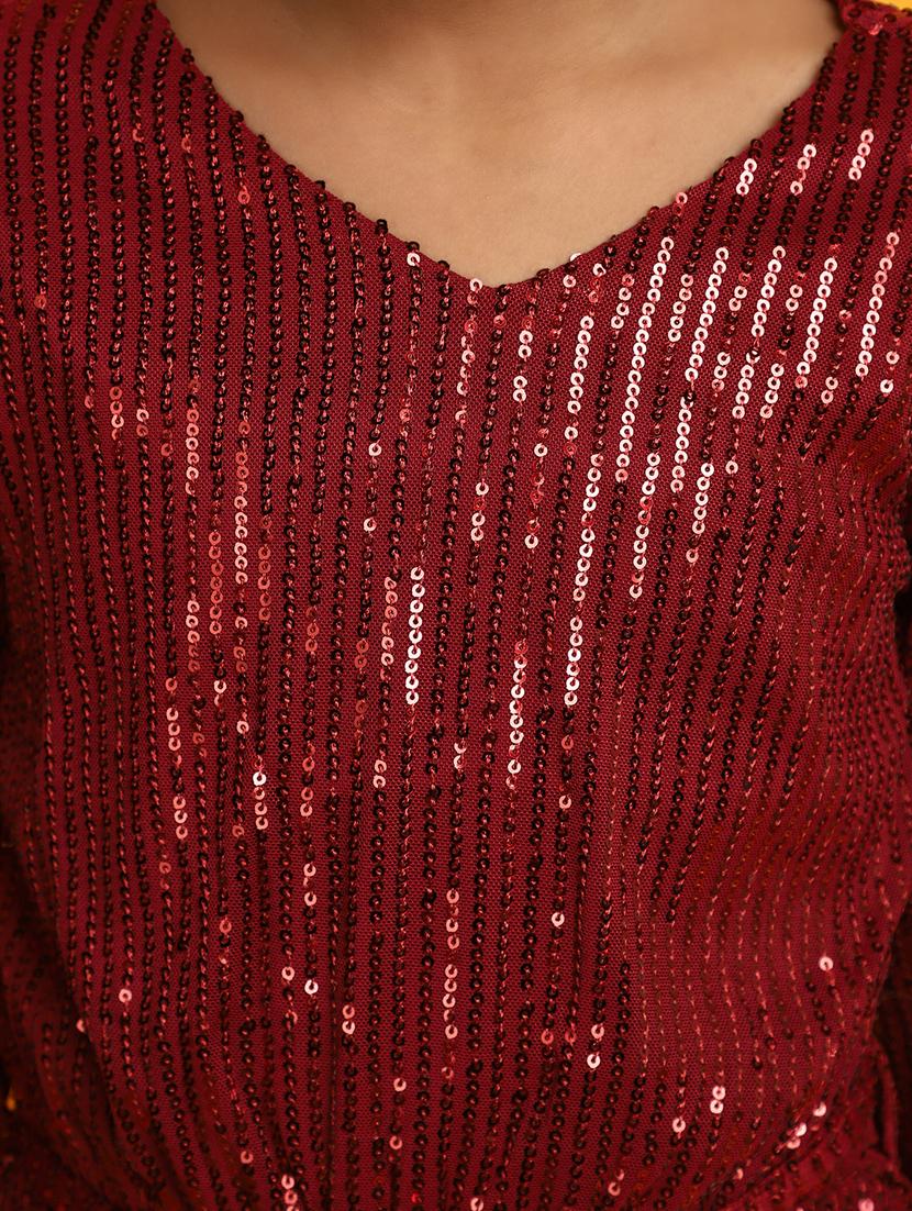 girls embellished long sleeves frock - 20537734 - Standard Image - 5