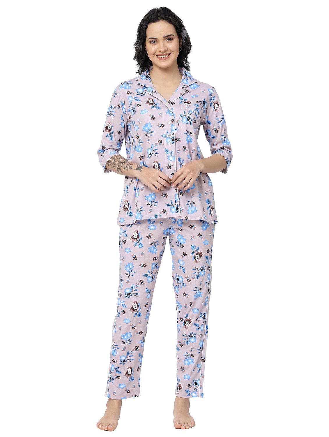 lavender cotton nightwear set - 20537901 - Zoom Image - 0